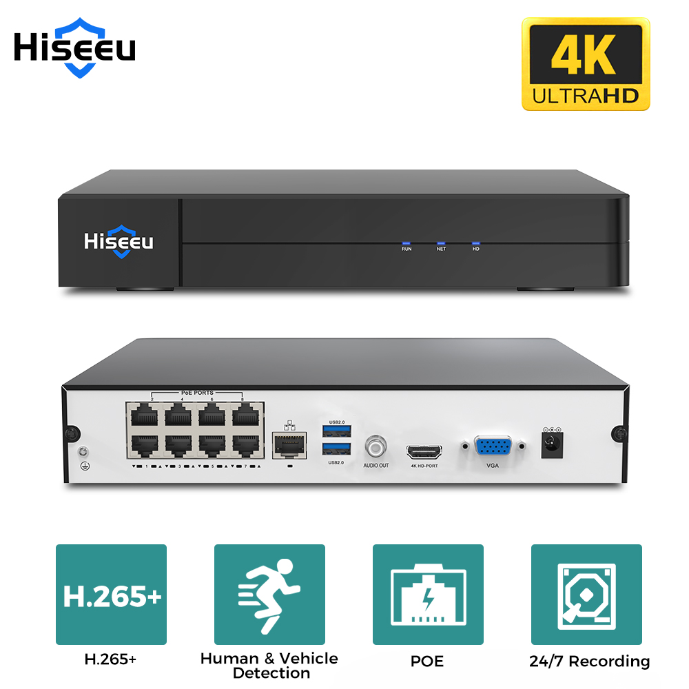 Home Security Cameras - Hiseeu 8CH 4K PoE NVR Network
