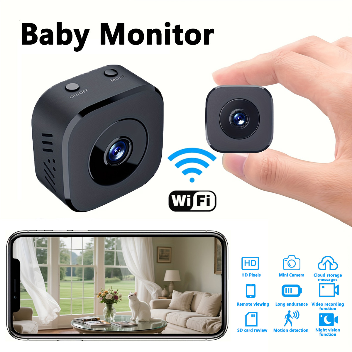 Home Security Cameras - 1080P HD Mini WiFi Camera Indoor