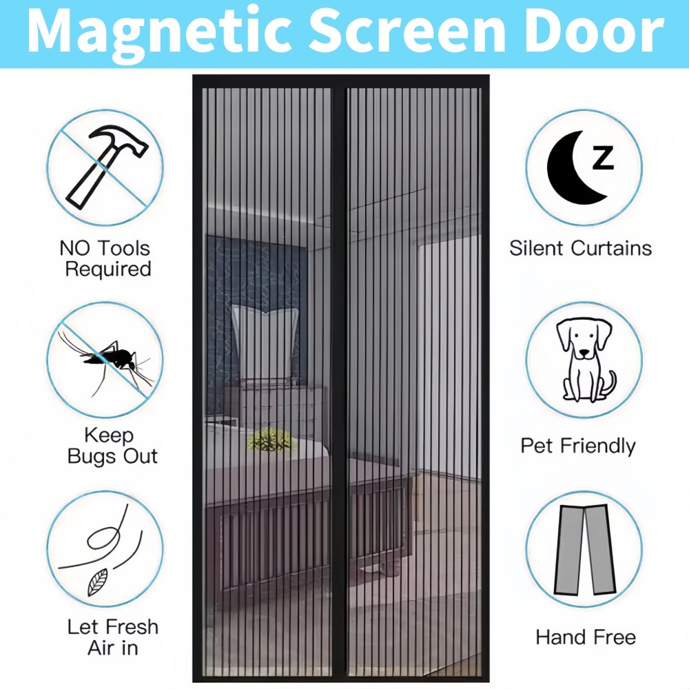 Heavy Duty Magnetic Door Mesh  - Home Security Fence review and price