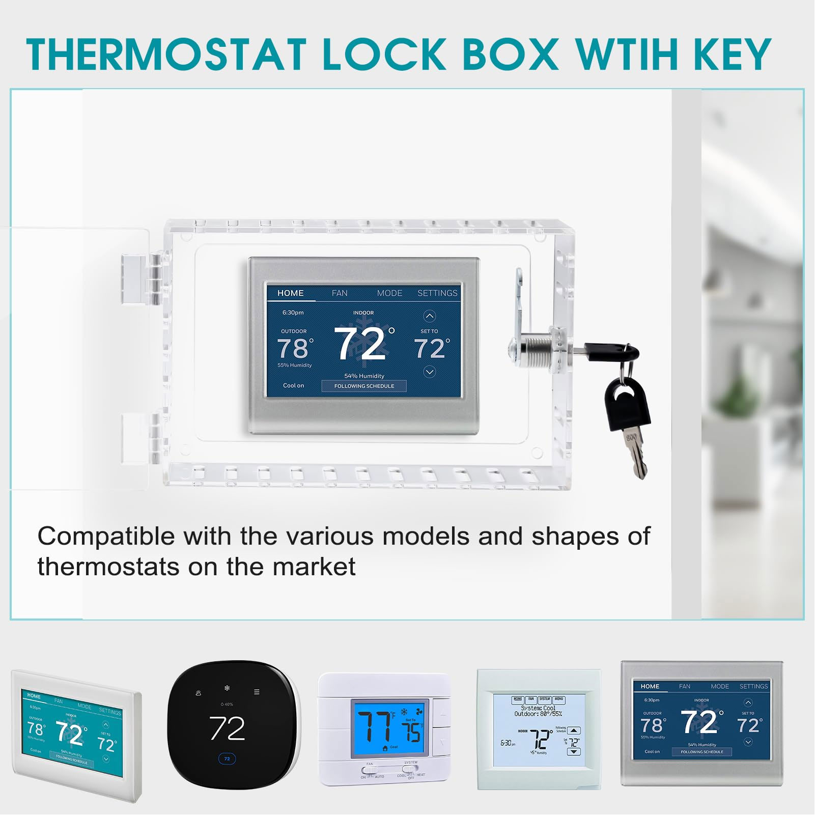 Thermostat Lock Box Clear Acry - Home Security Firms review and price