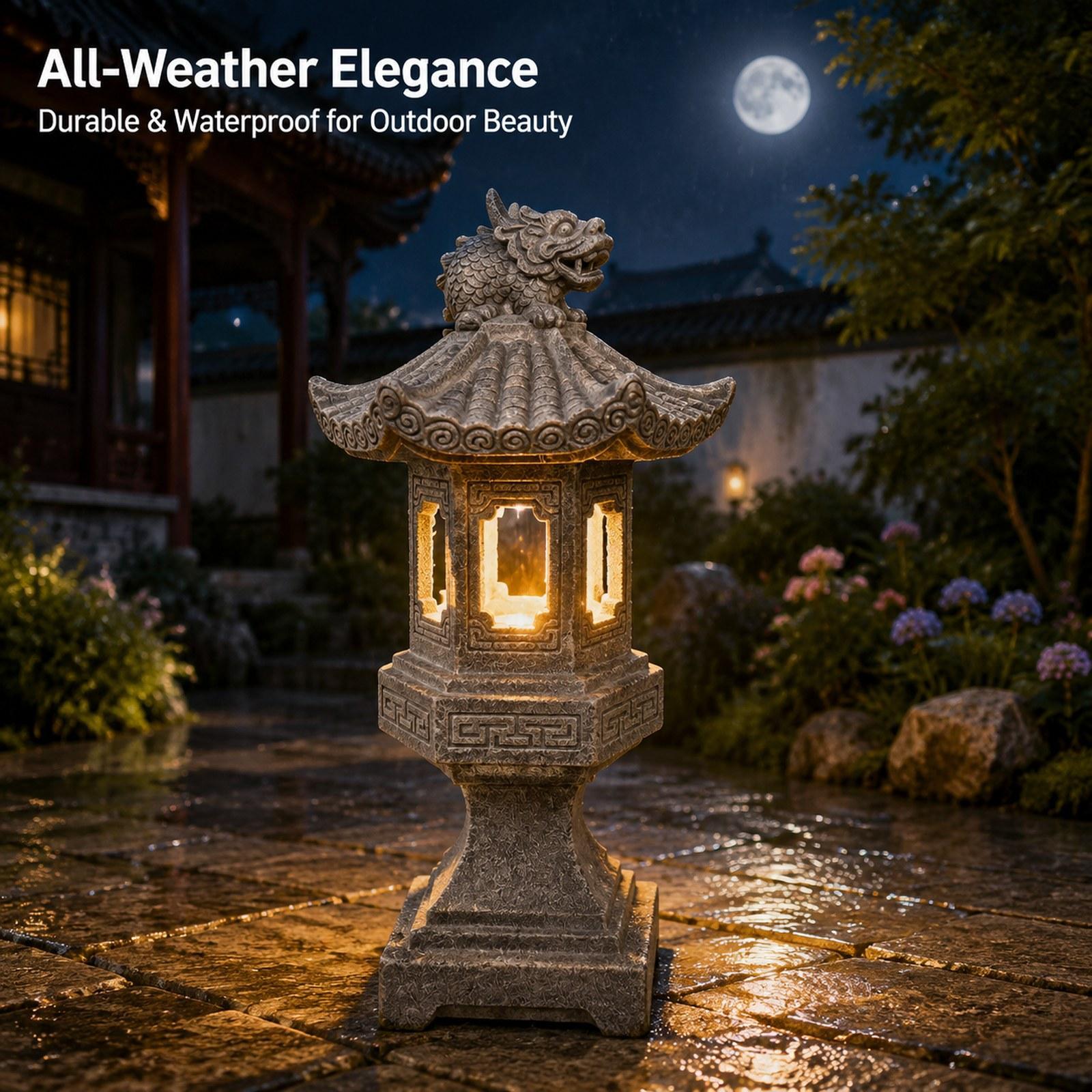 Solar Pagoda Lantern with Lant - Home Security Yard Sign review and price